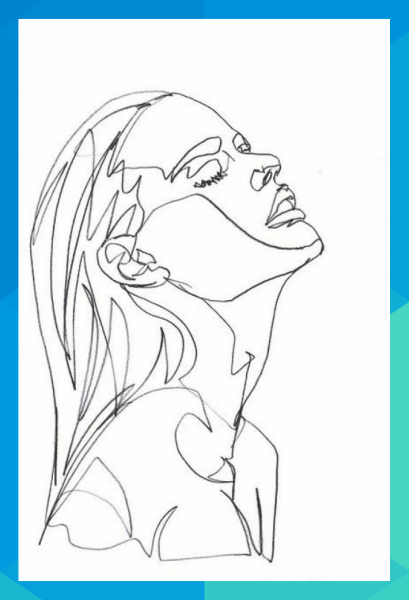 Лицо девушки одной линией