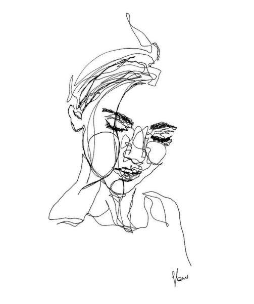 Рисунки одной линией для срисовки сложные