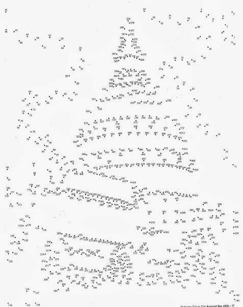 Соединить точки по цифрам сложные