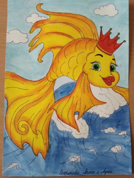 Рисунки к сказке Пушкина о рыбаке и рыбке