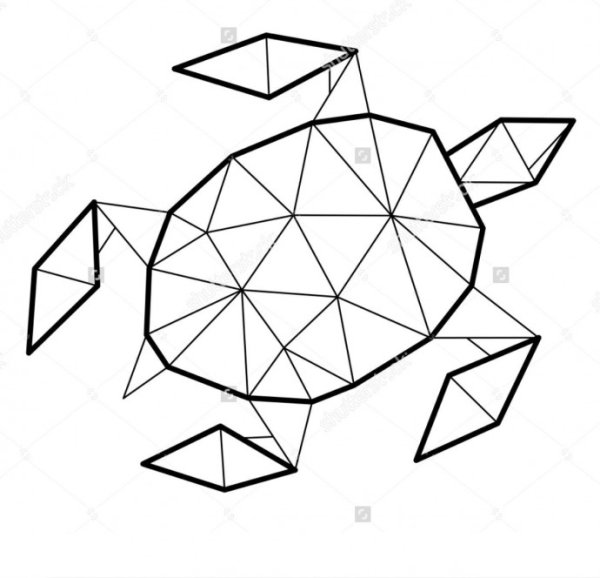 Рисунки животных из геометрических фигур