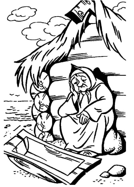 Золотая рыбка старуха у разбитого корыта