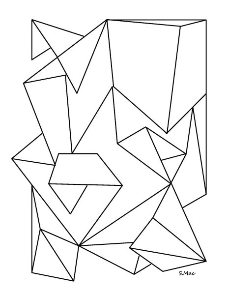 Геометрические рисунки для раскрашивания