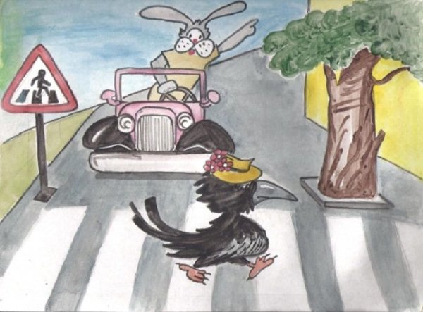 Рисунок на тему ПДД легкий