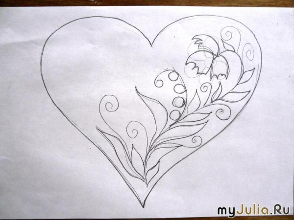 Рисунки карандашом лёгкие сердце