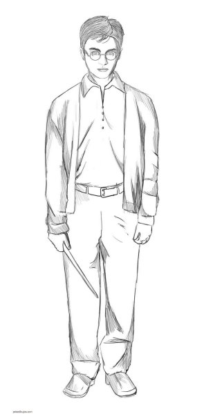 Гарри Поттер рисунок в полный рост