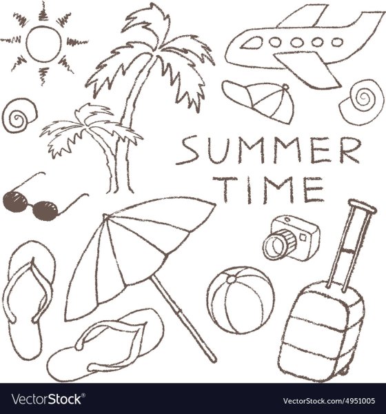 Рисунки лето для срисовки лёгкие