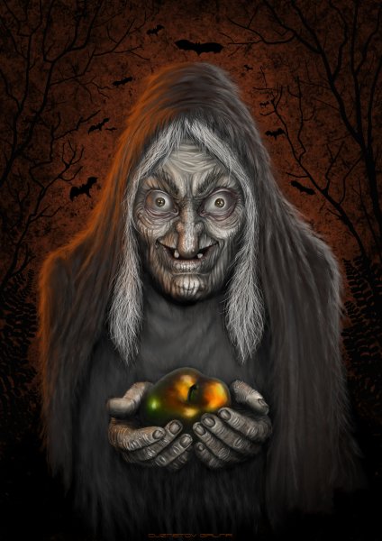 Лицо бабы яги рисунок