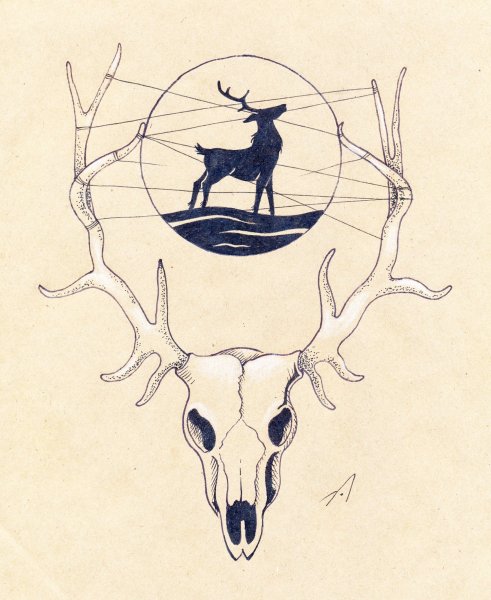 Олень эскиз