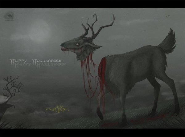 Череп оленя для рисования