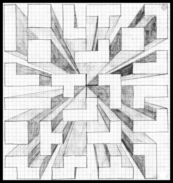 Узоры по клеточкам сложные объемные