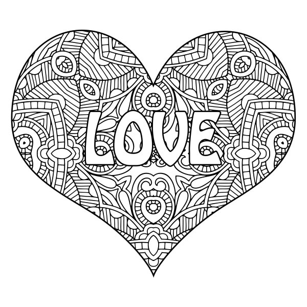 Раскраска антистресс сердечко