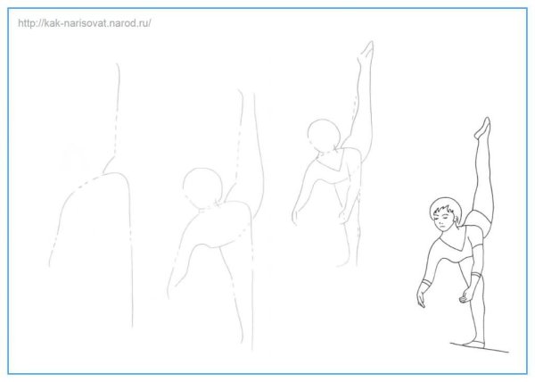 Рисовать гимнастку поэтапно