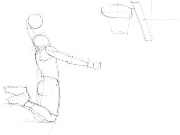 Поэтапный рисунок человека в движении