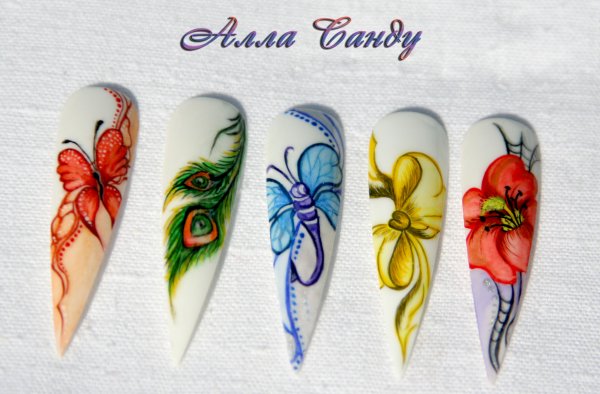 Цветочки на ногтях для начинающих
