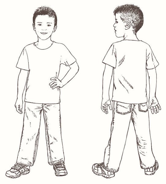 Эскиз мальчика в полный рост