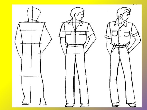 Выполнение наброска фигуры человека с натуры