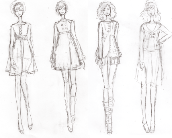 Одежда карандашом