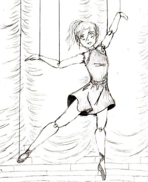 Раскраска кукла марионетка