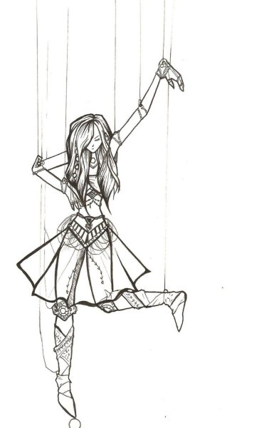 Раскраска кукла марионетка