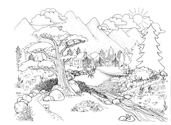 Раскраска антистресс природа