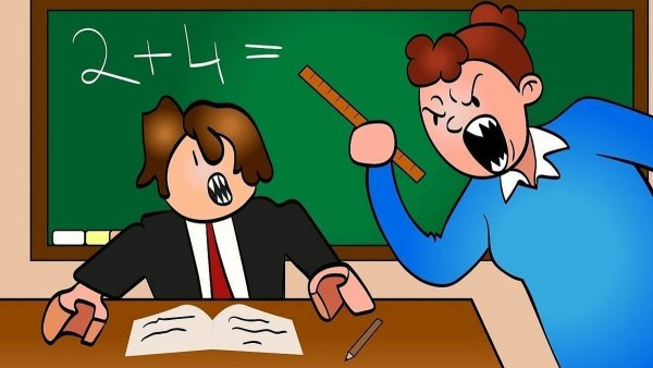 Учитель кричит на ученика