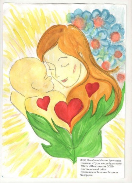 Мама главное слово рисунок