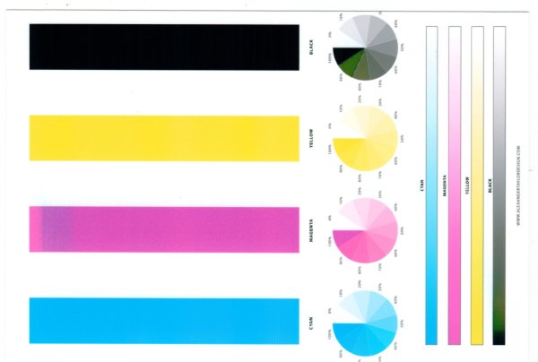 Тестовая страница для принтера Epson l800