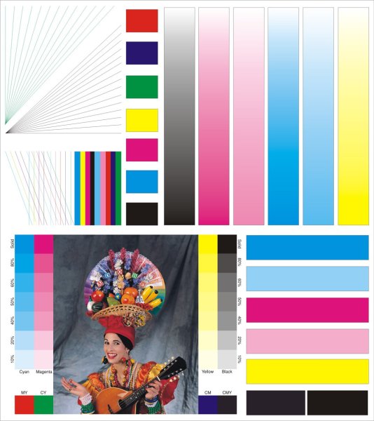 Тестовый лист для принтера Эпсон l800