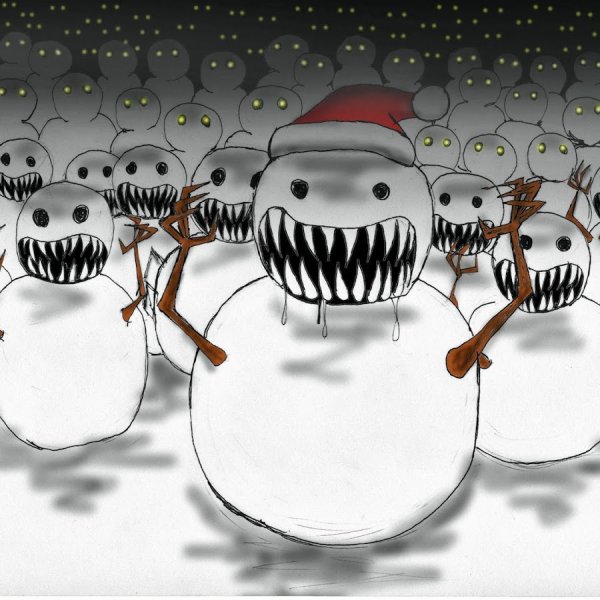 Злой Снеговик раскраска