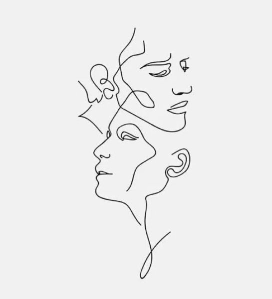 Лицо одной линией