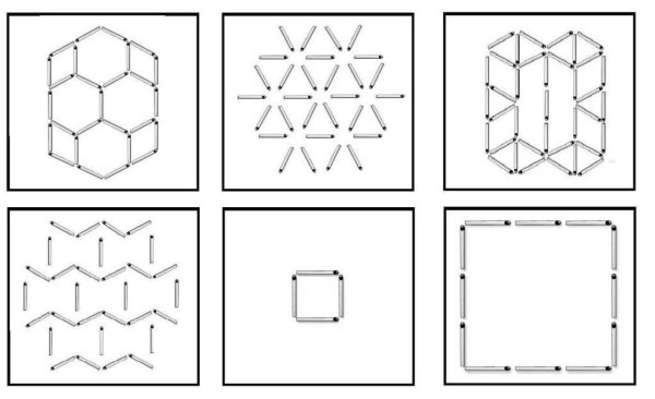 Фигуры из счетных палочек сложные