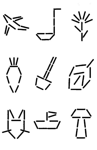 Выкладывание фигур из спичек для детей