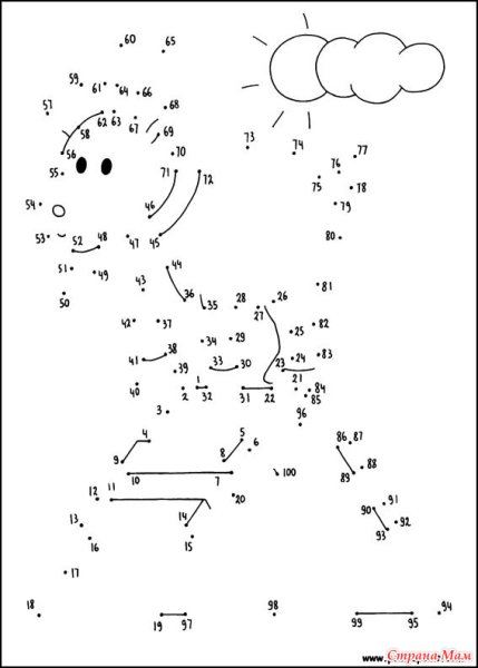 Соединить по точкам до 100