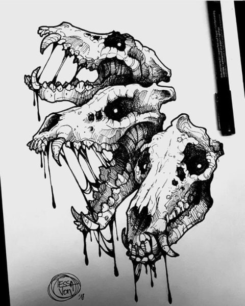 Мрачные тату эскизы