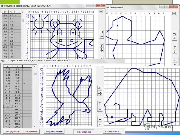 Цветок на координатной плоскости