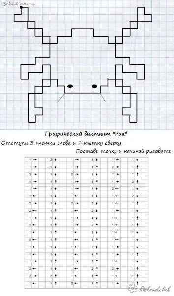 Математический диктант по клеткам для дошкольников