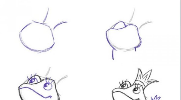 Легкая иллюстрация к сказке Царевна лягушка