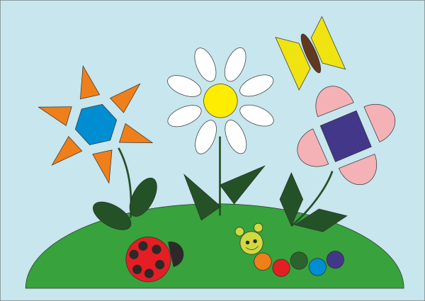 Аппликация из геометрических фигу