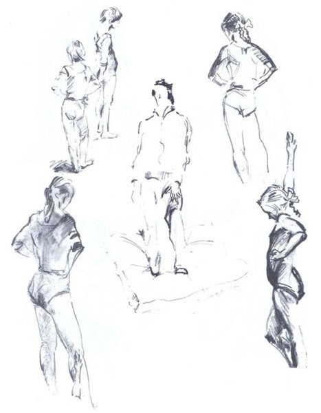Линейные Наброски фигуры человека