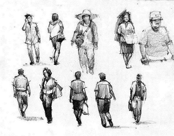 Наброски и зарисовки человека