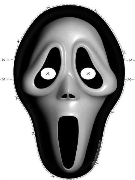 Маска для Хэллоуина раскраска