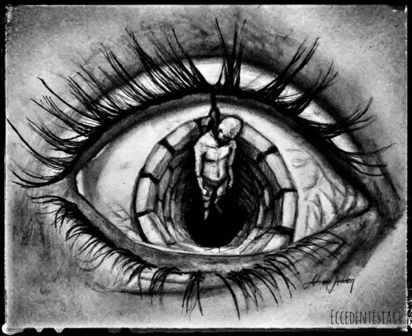 Страшные глаза карандашом