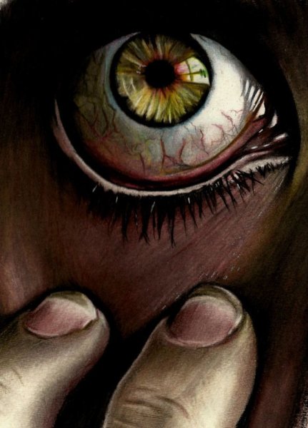 Страшные глаза карандашом