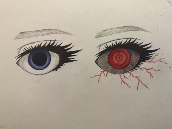 Страшные глаза рисунок карандашом