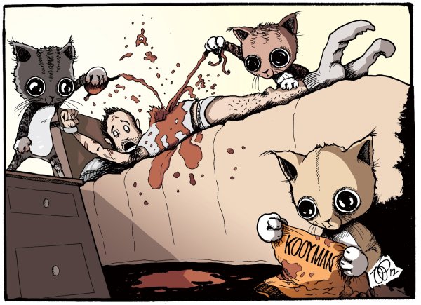 Мультяшный кот ужастик