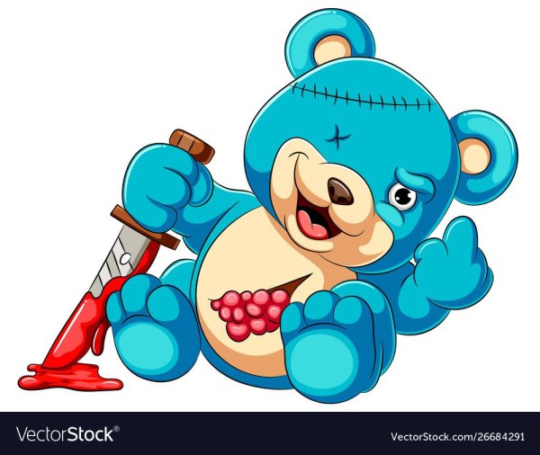 Страшный плюшевый медведь рисунок