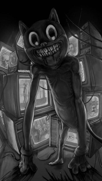 Страшный черный кот