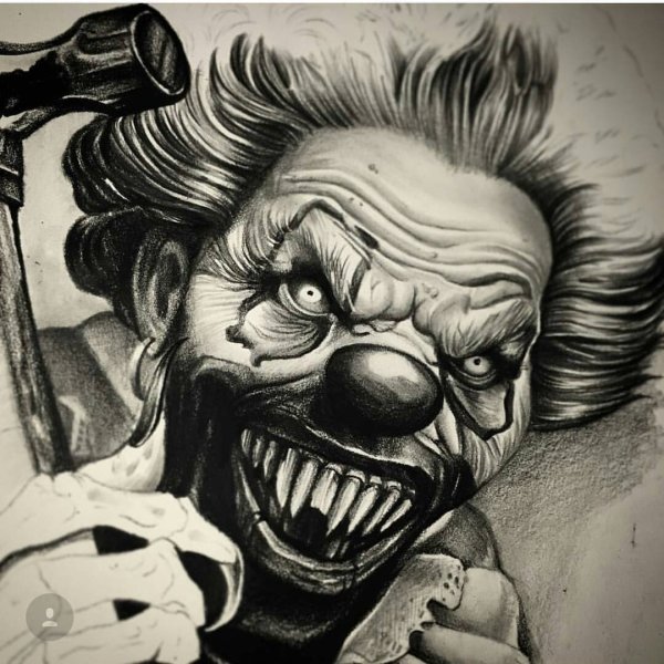 Чикано клоун эскиз тату