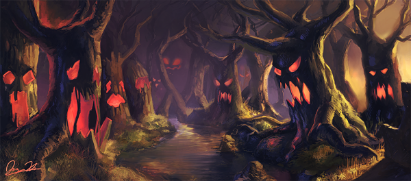 Страшный лес из мультика